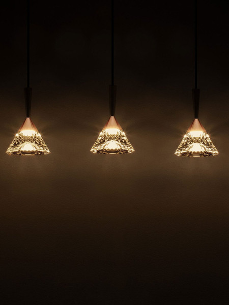 Nova Luce LED Pendelleuchte Paluz dimmbar 30W warmweiss 3000K Roségold Schwarz Metall 90,5x10,5cm 9186964