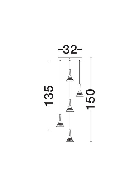 Nova Luce LED Pendelleuchte Paluz dimmbar 30W warmweiss 3000K Roségold Schwarz Metall Ø32cm 9186965