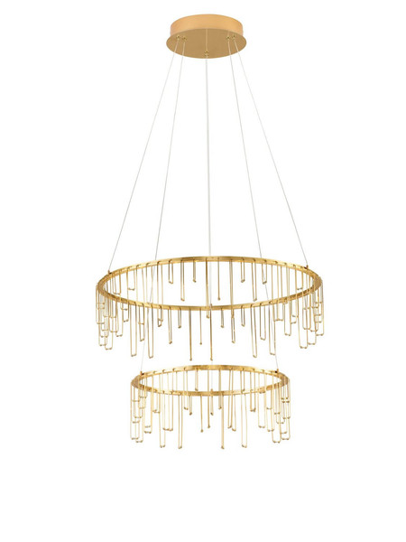 Nova Luce LED Pendelleuchte Stellar dimmbar 41W warmweiss 3000K Gold Aluminium Kupfer Ø65cm 9186968