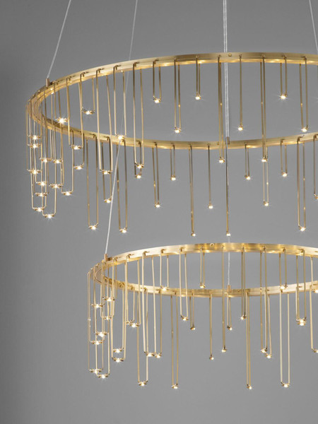 Nova Luce LED Pendelleuchte Stellar dimmbar 41W warmweiss 3000K Gold Aluminium Kupfer Ø65cm 9186968