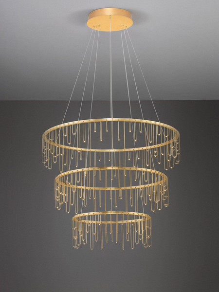 Nova Luce LED Pendelleuchte Stellar dimmbar 72W warmweiss 3000K Gold Aluminium Kupfer Ø80cm 9186970