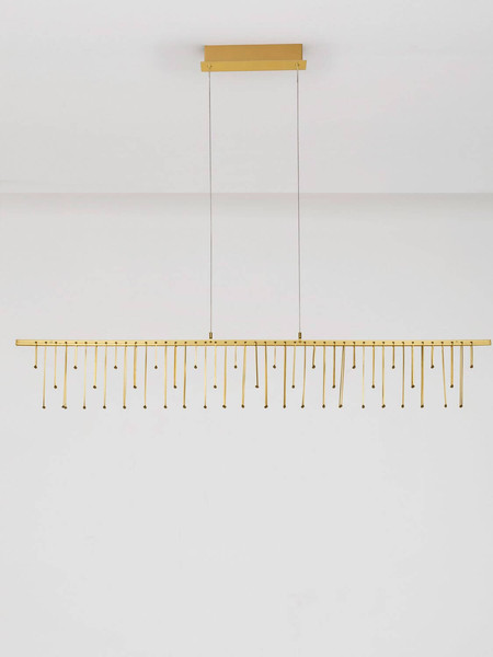 Nova Luce LED Pendelleuchte Stellar dimmbar 17W warmweiss 3000K Gold Aluminium Kupfer 120x8cm 9186972