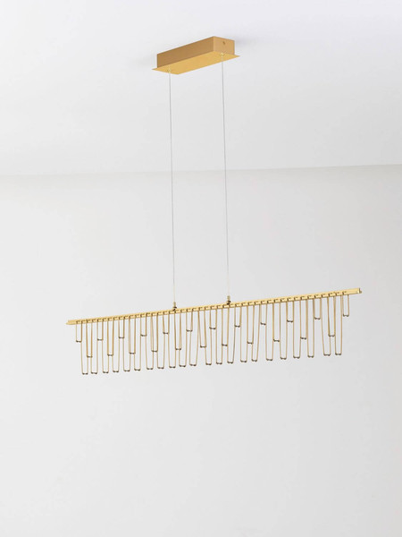 Nova Luce LED Pendelleuchte Stellar dimmbar 17W warmweiss 3000K Gold Aluminium Kupfer 120x8cm 9186972