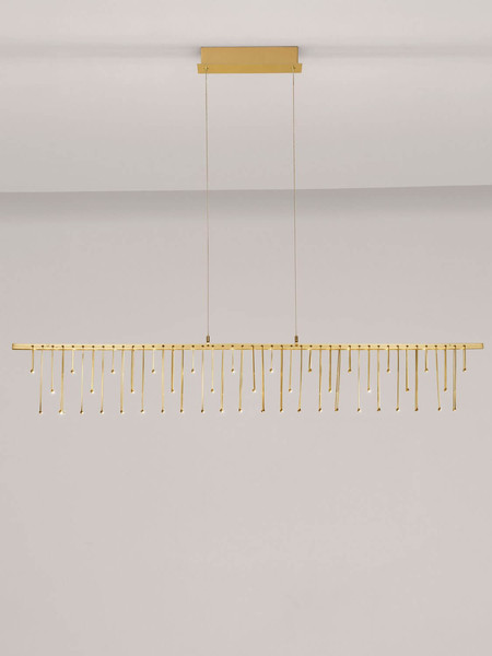 Nova Luce LED Pendelleuchte Stellar dimmbar 17W warmweiss 3000K Gold Aluminium Kupfer 120x8cm 9186972