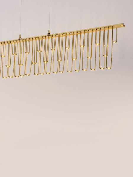 Nova Luce LED Pendelleuchte Stellar dimmbar 17W warmweiss 3000K Gold Aluminium Kupfer 120x8cm 9186972