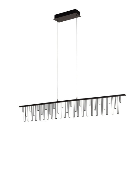 Nova Luce LED Pendelleuchte Stellar dimmbar 17W warmweiss 3000K Schwarz Chrom Aluminium 120x8cm 9186973