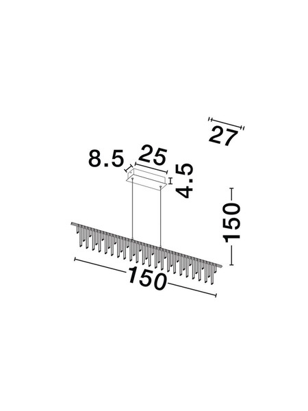 Nova Luce LED Pendelleuchte Stellar dimmbar 17W warmweiss 3000K Schwarz Chrom Aluminium 120x8cm 9186973