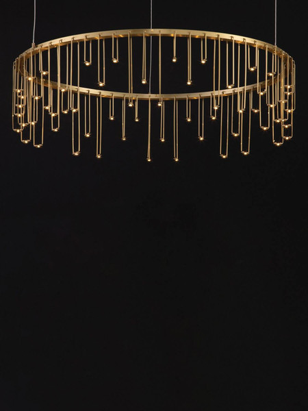 Nova Luce LED Pendelleuchte Stellar dimmbar 25W warmweiss 3000K Gold Aluminium Kupfer Ø65cm 9186974