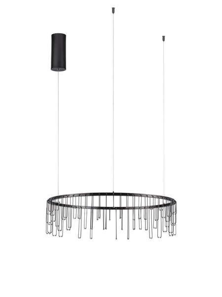 Nova Luce LED Pendelleuchte Stellar dimmbar 25W warmweiss 3000K Schwarz Chrom Aluminium Ø65cm 9186975