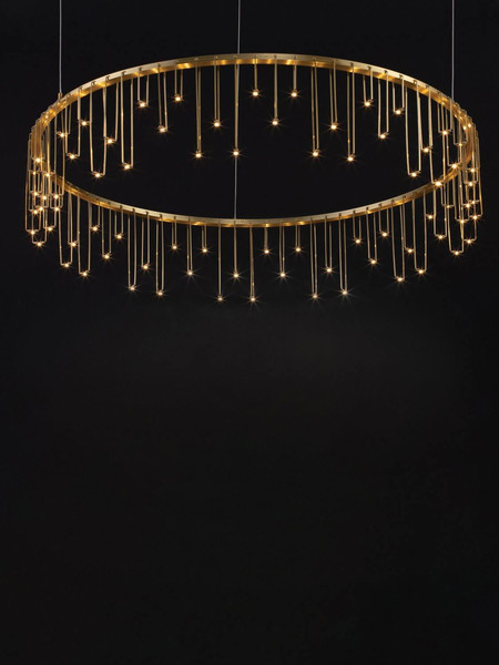 Nova Luce LED Pendelleuchte Stellar dimmbar 30W warmweiss 3000K Gold Aluminium Kupfer Ø80cm 9186976