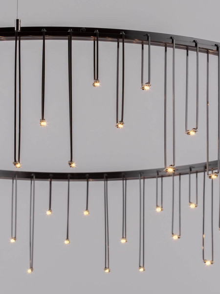 Nova Luce LED Pendelleuchte Stellar dimmbar 30W warmweiss 3000K Schwarz Chrom Aluminium Ø80cm 9186977