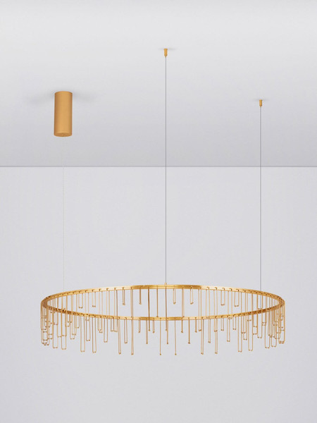 Nova Luce LED Pendelleuchte Stellar dimmbar 36W warmweiss 3000K Gold Aluminium Kupfer Ø100cm 9186978