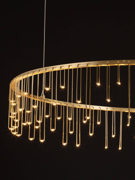 Nova Luce LED Pendelleuchte Stellar dimmbar 36W warmweiss 3000K Gold Aluminium Kupfer Ø100cm 9186978