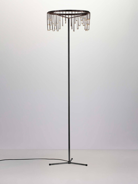 Nova Luce LED Stehleuchte Stellar dimmbar 17W warmweiss 3000K Schwarz Chrom Aluminium 140cm 9186983