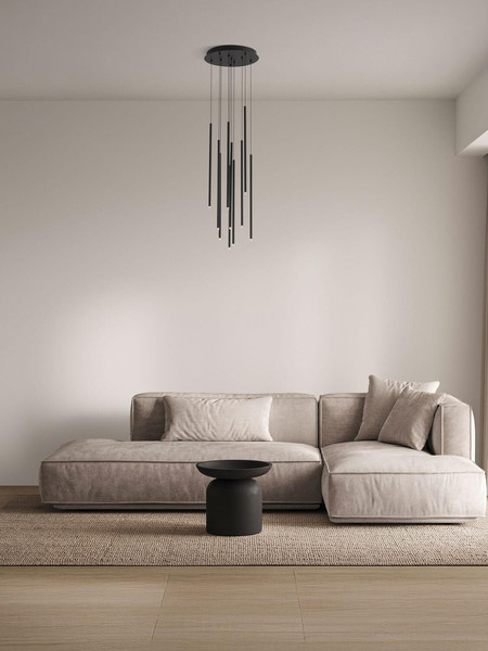 Nova Luce LED Pendelleuchte Stilvi 41W warmweiss 3000K Schwarz Aluminium Ø40cm 9232153