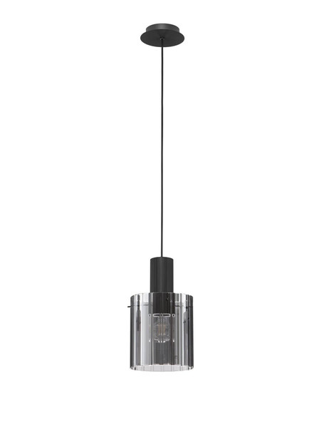 Nova Luce Pendelleuchte Mirbi E27 Schwarz Stahl Glas Ø18cm 9236200