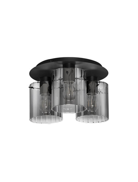 Nova Luce Deckenleuchte Mirbi 3-flammig 3xE27 Schwarz Stahl Glas Ø37cm 9236203