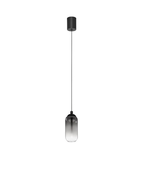 Nova Luce LED Pendelleuchte Kita 6W warmweiss 3000K Schwarz Glas Metall Ø7cm 9236205