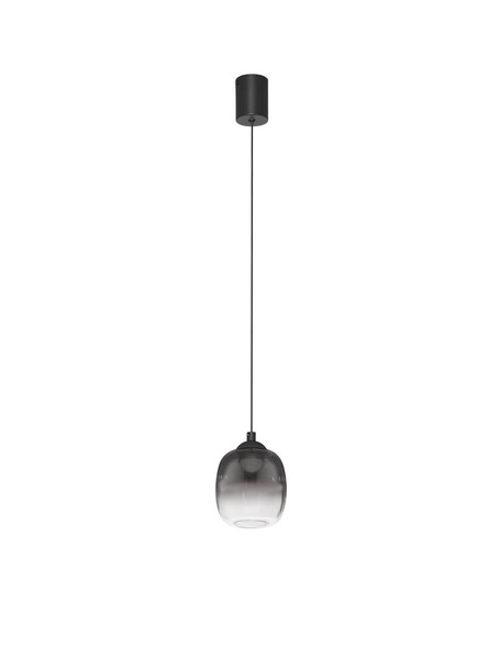 Nova Luce LED Pendelleuchte Kita 6W warmweiss 3000K Schwarz Glas Metall Ø10cm 9236206