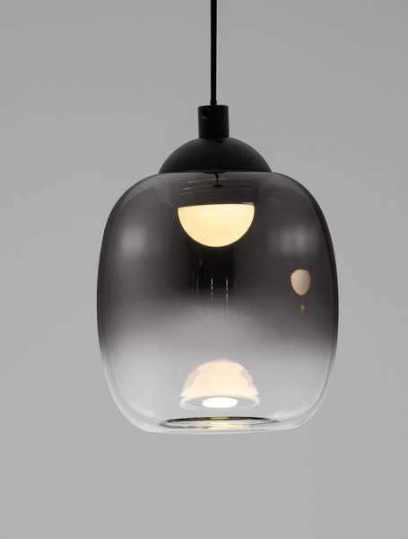 Nova Luce LED Pendelleuchte Kita 6W warmweiss 3000K Schwarz Glas Metall Ø10cm 9236206