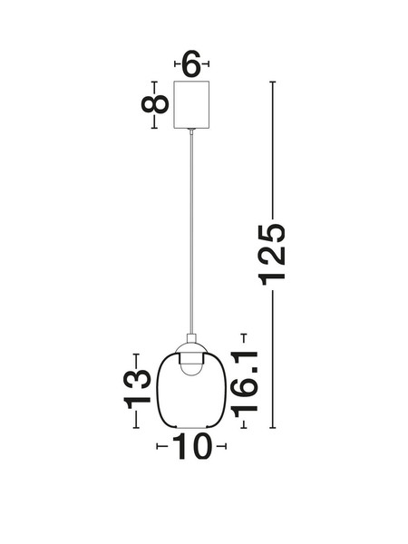 Nova Luce LED Pendelleuchte Kita 6W warmweiss 3000K Schwarz Glas Metall Ø10cm 9236206