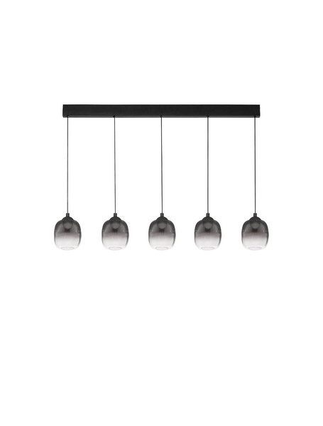 Nova Luce LED Pendelleuchte Kita dimmbar 28W warmweiss 3000K Schwarz Glas Metall 102x12cm 9236208