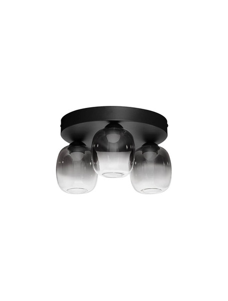 Nova Luce LED Deckenleuchte Kita dimmbar 16W warmweiss 3000K Schwarz Glas Metall Ø36cm 9236209