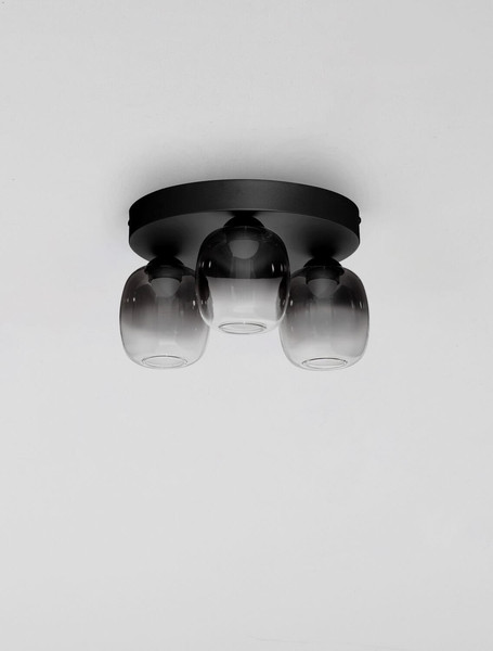 Nova Luce LED Deckenleuchte Kita dimmbar 16W warmweiss 3000K Schwarz Glas Metall Ø36cm 9236209