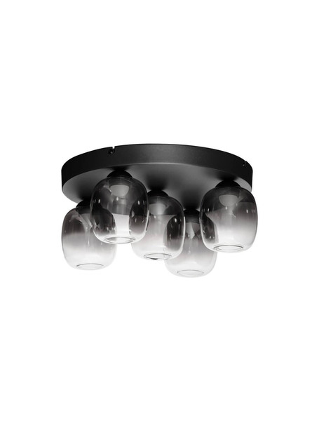 Nova Luce LED Deckenleuchte Kita dimmbar 28W warmweiss 3000K Schwarz Glas Metall Ø45cm 9236210