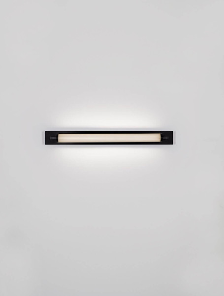 Nova Luce LED Wandleuchte Fasko 16W warmweiss 3000K IP44 Schwarz Glas Metall 80x9,5cm 9236298