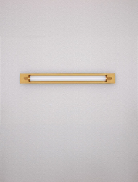 Nova Luce LED Wandleuchte Fasko 16W warmweiss 3000K IP44 Messinggold Glas Metall 80x9,5cm 9236299