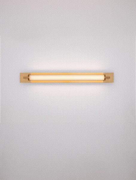 Nova Luce LED Wandleuchte Fasko 16W warmweiss 3000K IP44 Messinggold Glas Metall 80x9,5cm 9236299