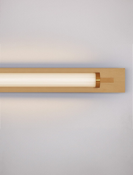 Nova Luce LED Wandleuchte Fasko 13W warmweiss 3000K IP44 Messinggold Glas Metall 60x9,5cm 9236302