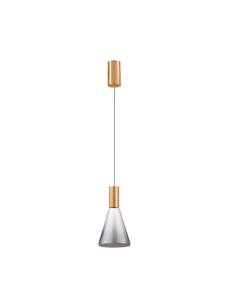 Nova Luce LED Pendelleuchte Voi dimmbar 8W warmweiss 3000K Schwarz Messinggold Glas Metall Ø16cm 9236305