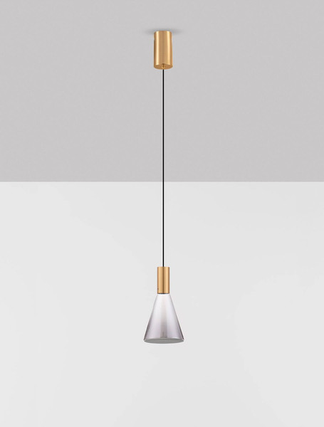 Nova Luce LED Pendelleuchte Voi dimmbar 8W warmweiss 3000K Schwarz Messinggold Glas Metall Ø16cm 9236305