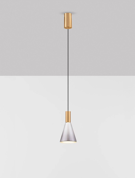 Nova Luce LED Pendelleuchte Voi dimmbar 8W warmweiss 3000K Schwarz Messinggold Glas Metall Ø16cm 9236305