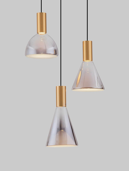 Nova Luce LED Pendelleuchte Voi dimmbar 24W warmweiss 3000K Schwarz Messinggold Glas Metall Ø43cm 9236306
