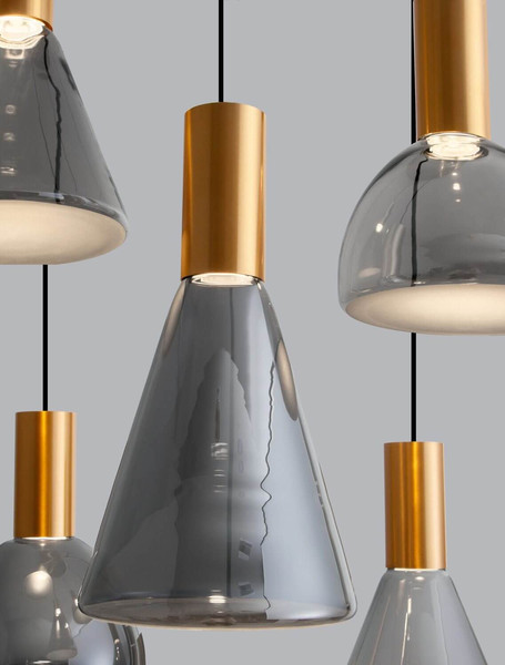 Nova Luce LED Pendelleuchte Voi dimmbar 48W warmweiss 3000K Schwarz Messinggold Glas Metall Ø52cm 9236308