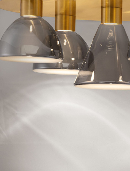 Nova Luce LED Deckenleuchte Voi dimmbar 40W warmweiss 3000K Schwarz Messinggold Glas Metall Ø57cm 9236310