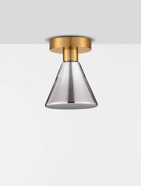 Nova Luce LED Deckenleuchte Voi 8W warmweiss 3000K Schwarz Messinggold Glas Metall Ø17cm 9236311
