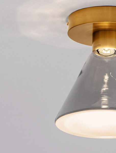 Nova Luce LED Deckenleuchte Voi 8W warmweiss 3000K Schwarz Messinggold Glas Metall Ø17cm 9236311