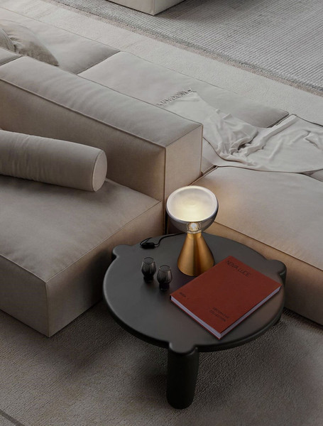 Nova Luce LED Tischleuchte Voi 8W warmweiss 3000K Schwarz Messinggold Glas Metall Ø17cm 9236312