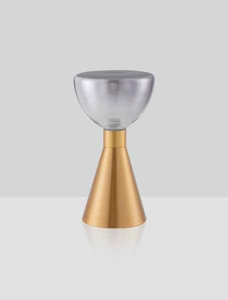 Nova Luce LED Tischleuchte Voi 8W warmweiss 3000K Schwarz Messinggold Glas Metall Ø17cm 9236312