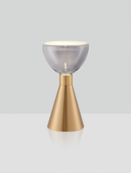 Nova Luce LED Tischleuchte Voi 8W warmweiss 3000K Schwarz Messinggold Glas Metall Ø17cm 9236312