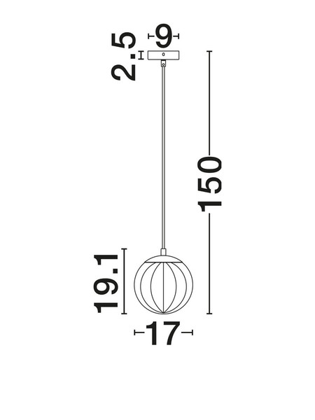Nova Luce Pendelleuchte Abbacus E27 Schwarz Glas Metall Ø17cm 9236316
