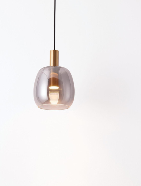 Nova Luce LED Pendelleuchte Imatia 7W warmweiss 3000K Messinggold Rauchschwarz Glas Metall Ø16cm 9236390