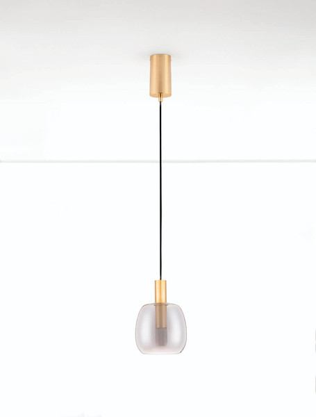 Nova Luce LED Pendelleuchte Imatia 7W warmweiss 3000K Messinggold Rauchschwarz Glas Metall Ø16cm 9236390