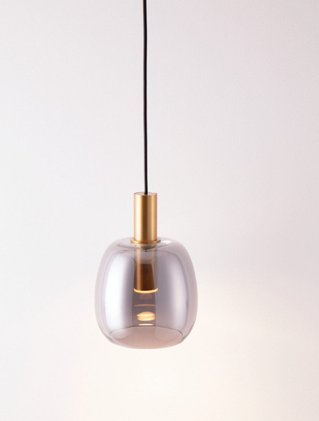 Nova Luce LED Pendelleuchte Imatia 7W warmweiss 3000K Messinggold Rauchschwarz Glas Metall Ø16cm 9236390