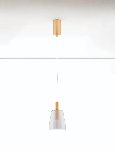 Nova Luce LED Pendelleuchte Imatia 7W warmweiss 3000K Messinggold Rauchschwarz Glas Metall Ø14cm 9236391