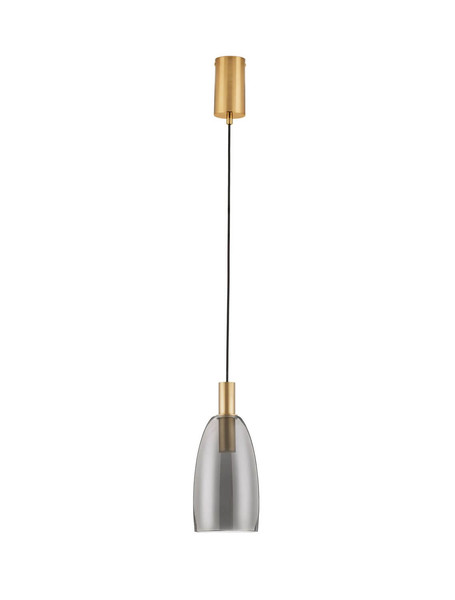 Nova Luce LED Pendelleuchte Imatia 7W warmweiss 3000K Messinggold Rauchschwarz Glas Metall Ø14cm 9236392